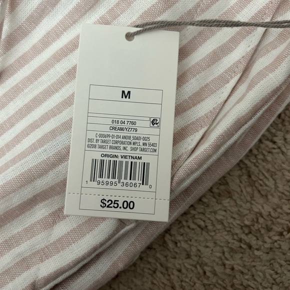 Target Beachy Striped Beige and White Pants - Picture 2 of 3